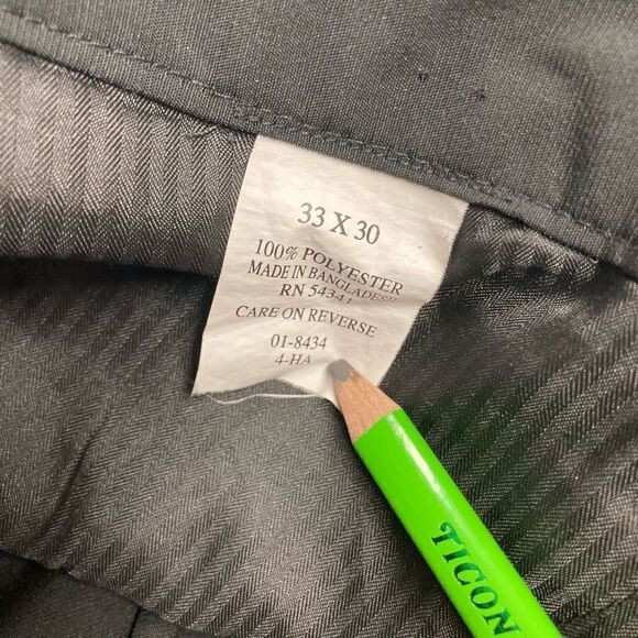 Louise Raphael‎ Men's Tailored Black Mid-Rise Zip-fly Chino Pants Size 33x30 - Picture 6 of 9